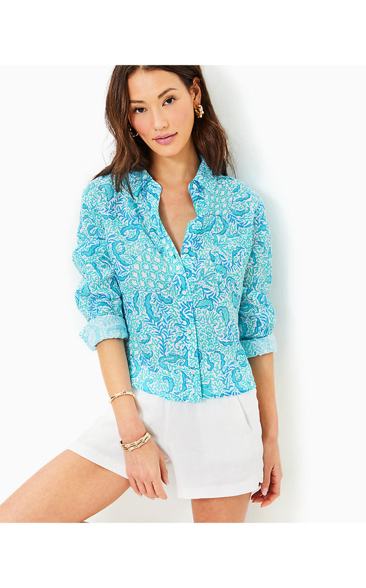 CORALYNN BUTTON DOWN - RESORT WHITE - GOOMBAY GROOVES