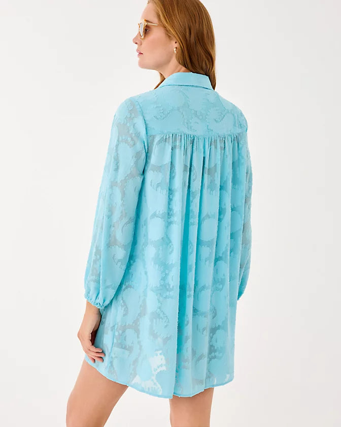 SADIRA CLIP COVERUP - BELLEVUE BLUE - TANGERINE DREAM POLY CLIP