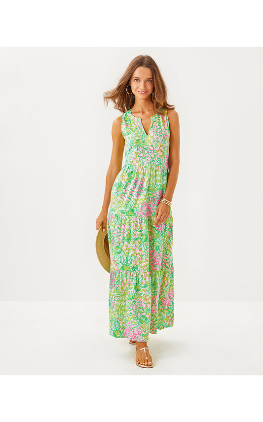 SYDNEE MAXI DRESS - FAUNA GREEN - LIME FEELING GOOD