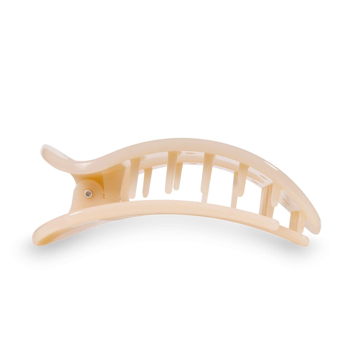 TELETIES - Round Flat Hair Clip | Large | Almond Beige