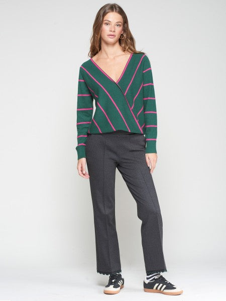 TROUSER CAROLE EMB GRIS FIL A FIL ELASTICO