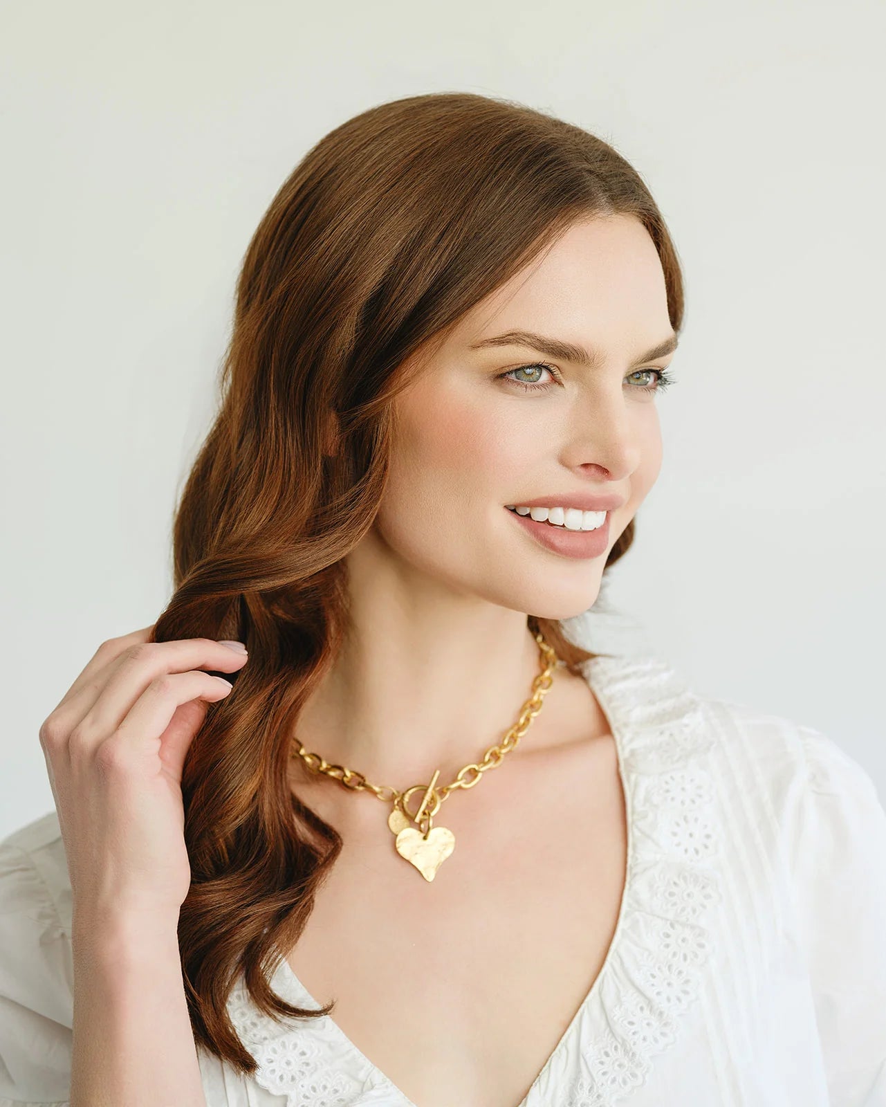 GOLD HEART TOGGLE NECKLACE