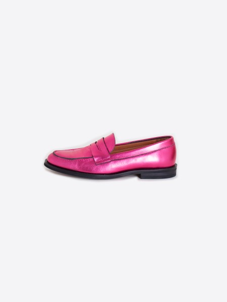 SHOE MOCASIN PIEL ANTIFAZ METALLIC PINK