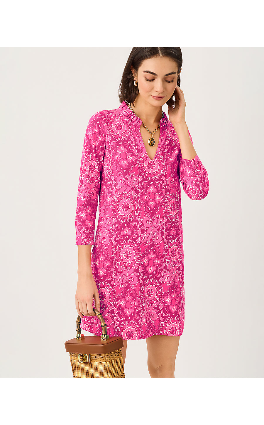ANNELIE DRESS - PINK ASTER - THE CASBAH ALLOVER