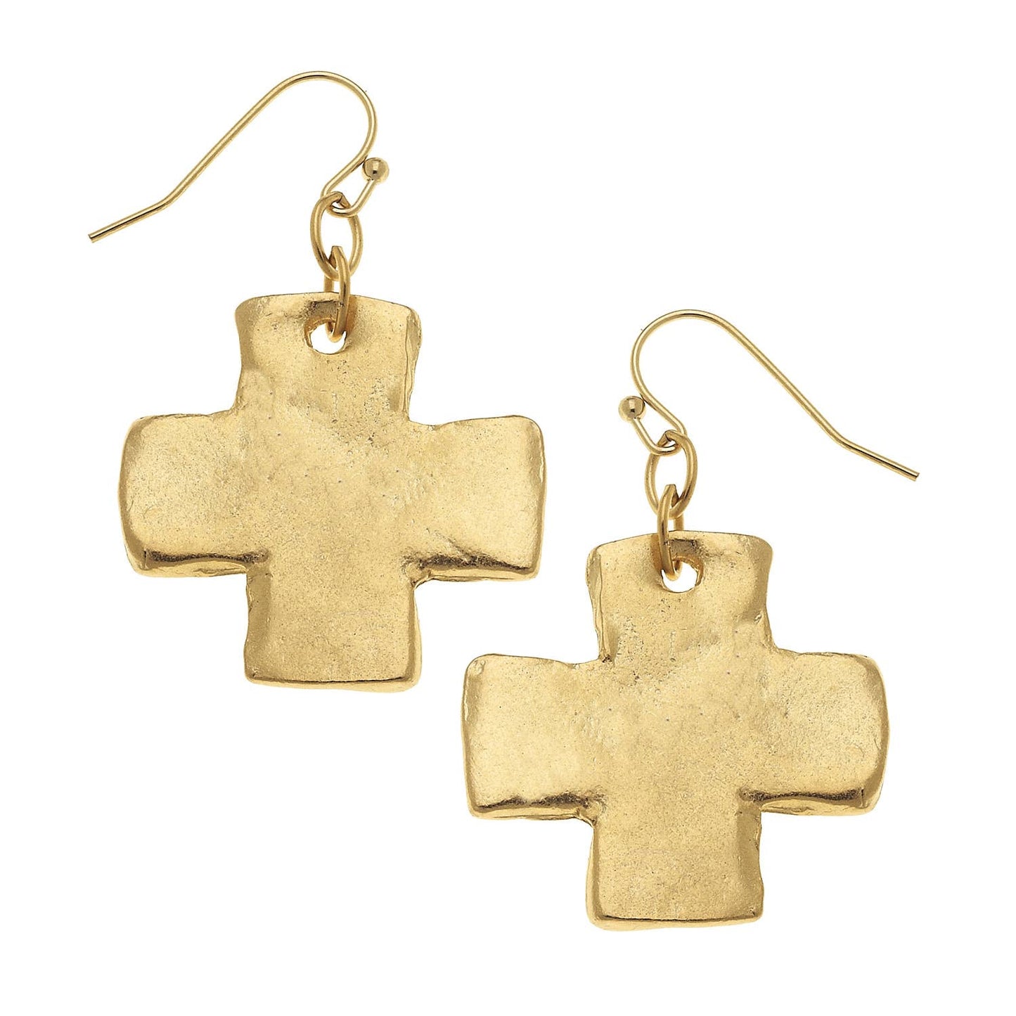 Susan Shaw - Gold Cross Earrings