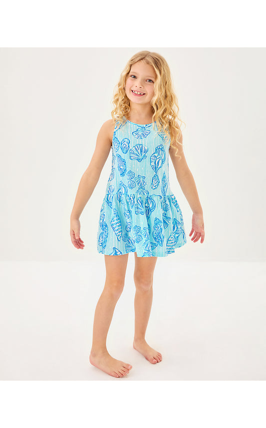 MINI DIXI DRESS - FRESH WATER BLUE - COOL AS SHELL