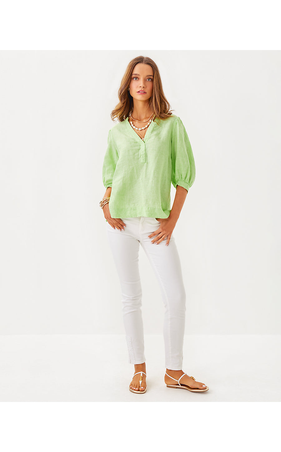 MIALEIGH TOP- JADE LIME X RESORT WHITE