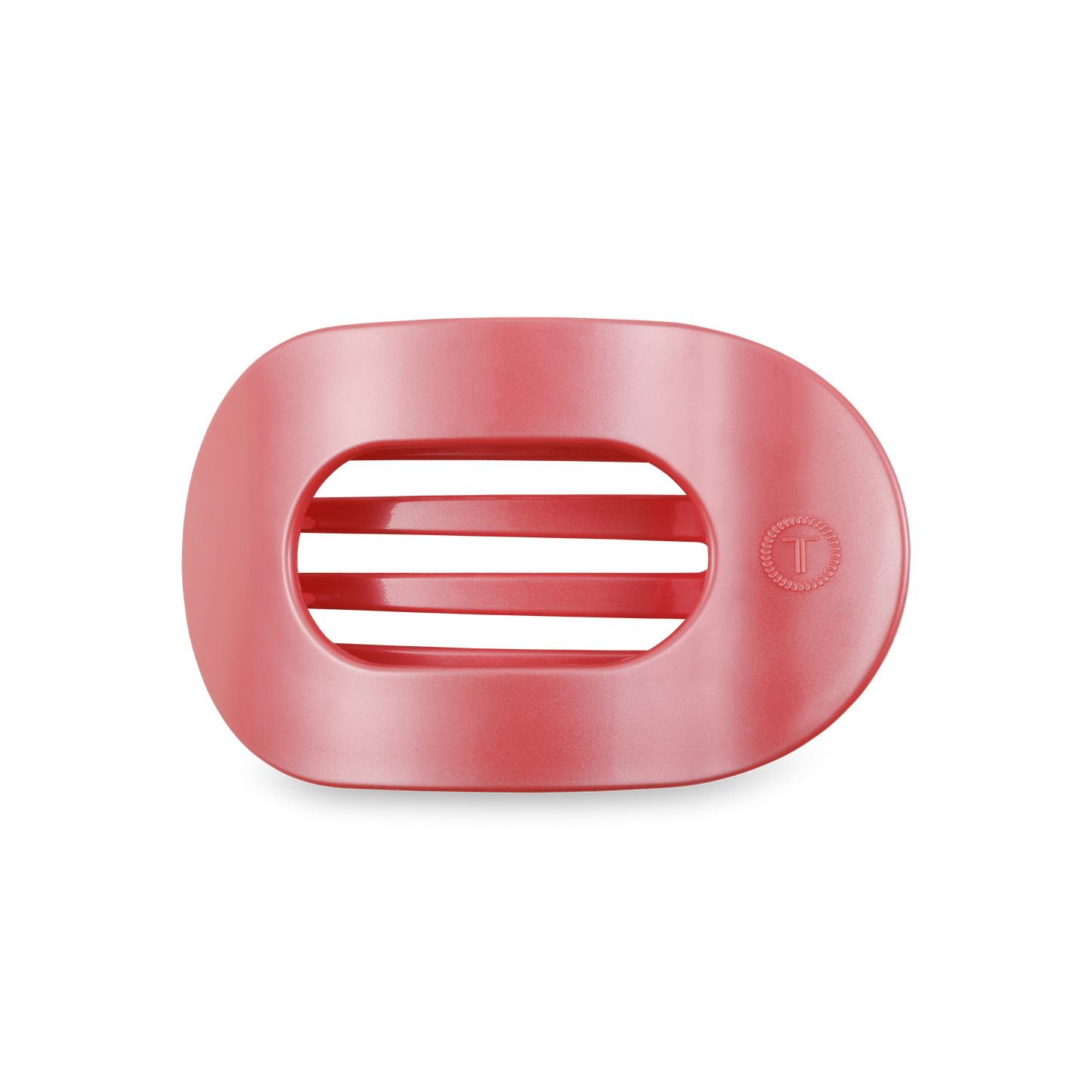 TELETIES - Round Flat Hair Clip | Medium | Calming Coral