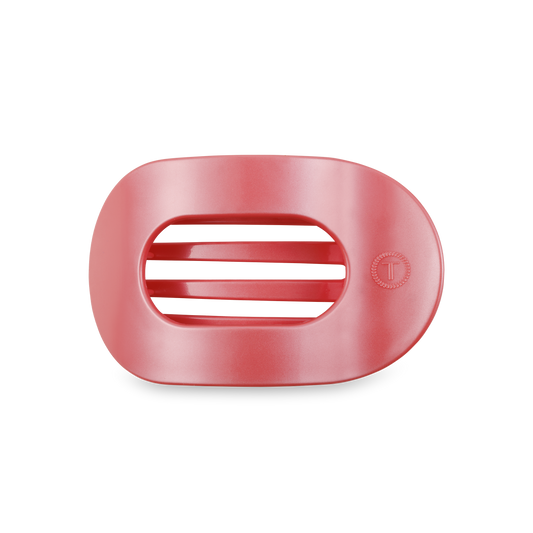 TELETIES - Round Flat Hair Clip | Medium | Calming Coral
