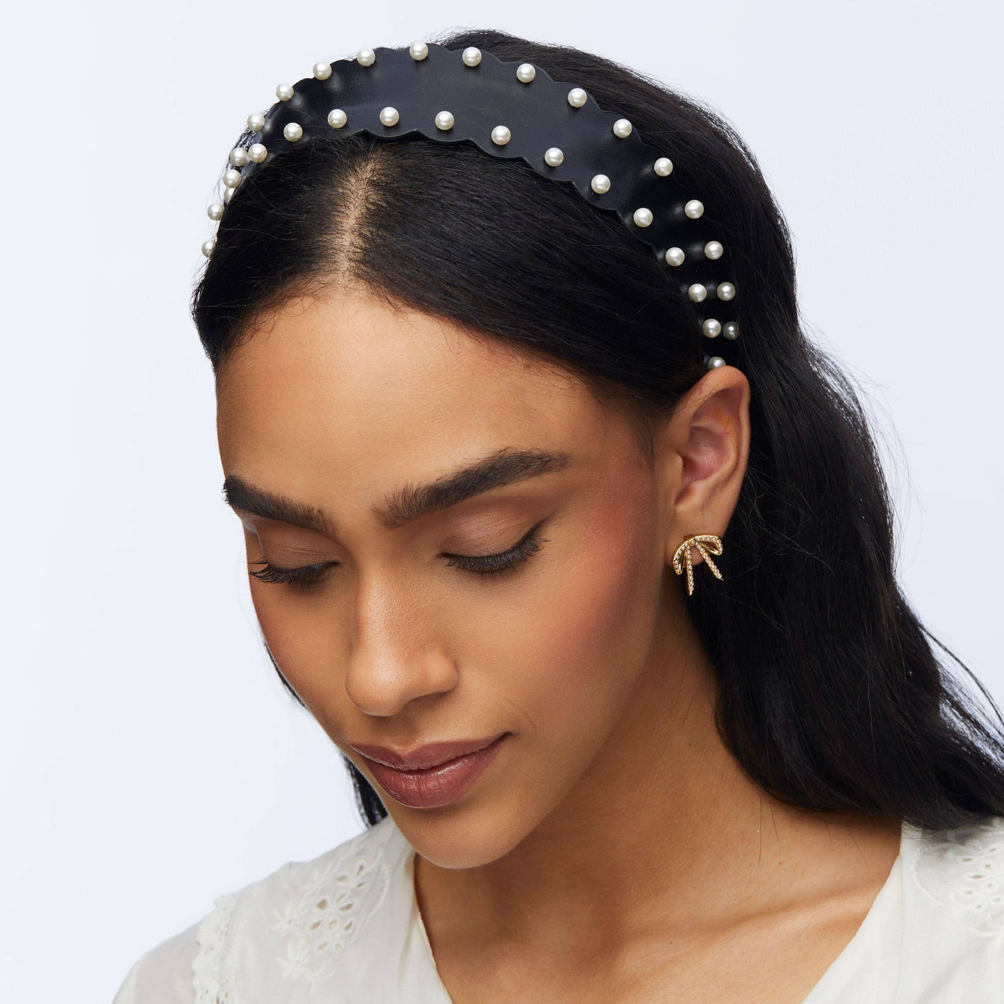 JET FAUX LEATHER WAVY BESSETTE HEADBAND