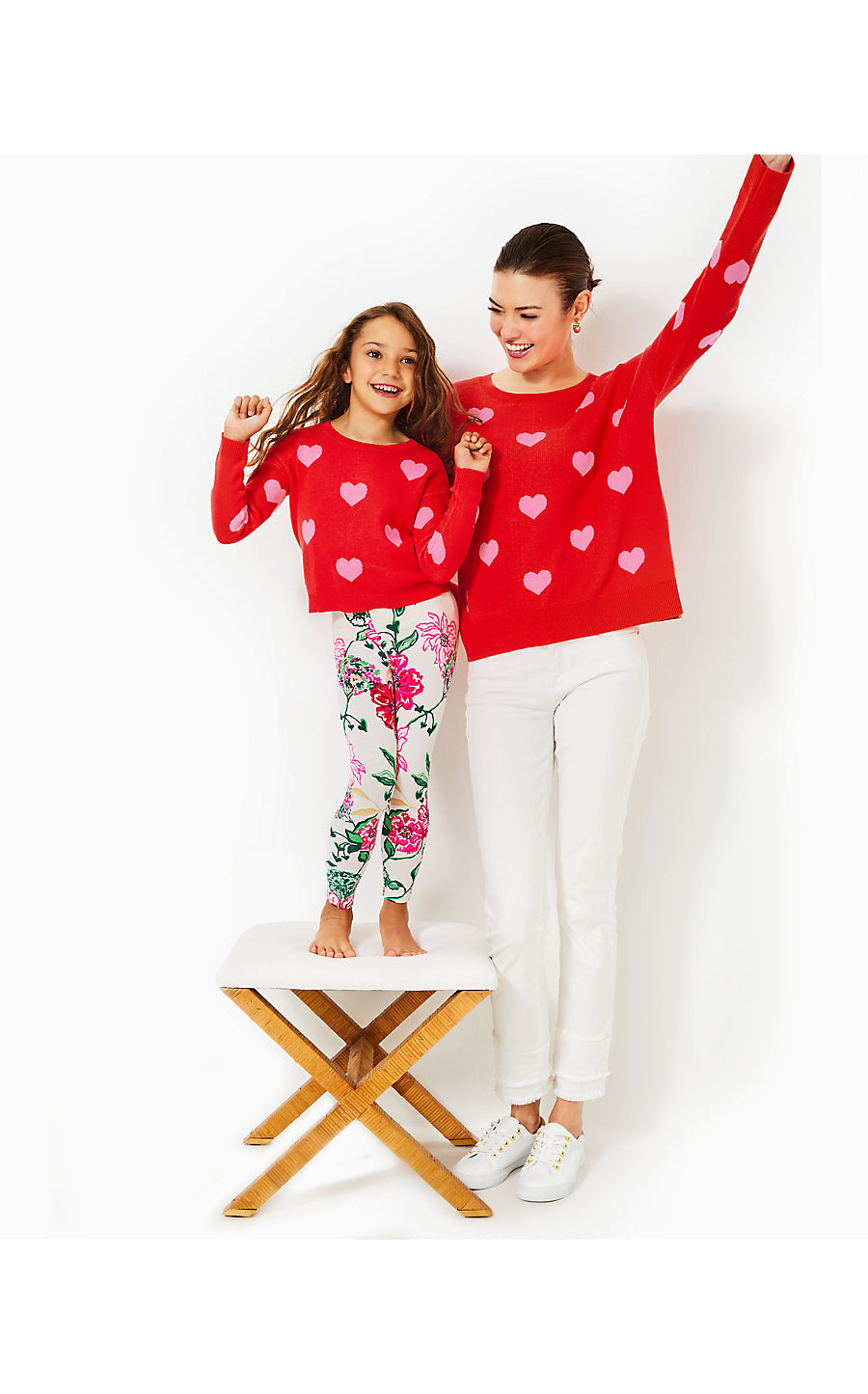 MINI TENSLEY SWEATER - ROCOCO RED - HEARTS JACQUARD