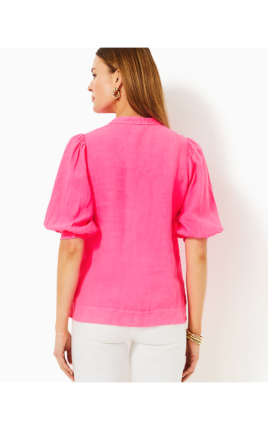 MIALEIGH LINEN TOP - PASSION FRUIT PINK