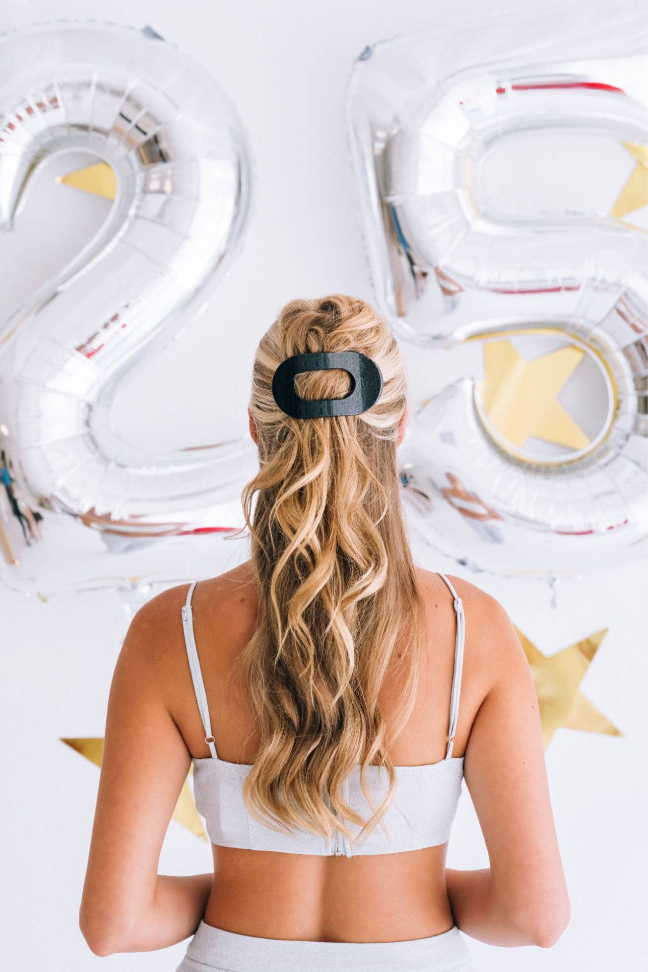 TELETIES - Round Flat Hair Clip | Large | Midnight Magic