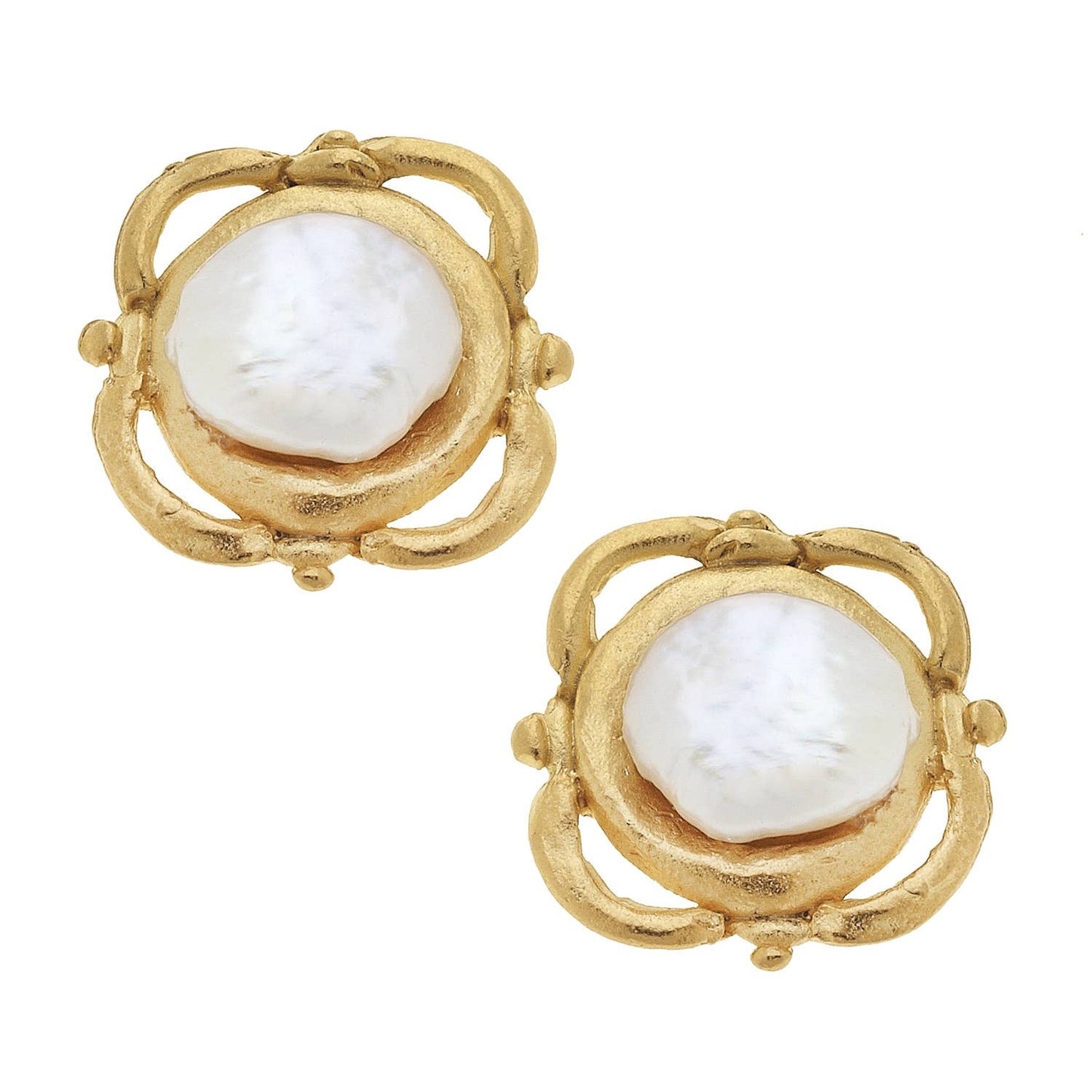 Susan Shaw - Gold and Pearl Clip Earrings