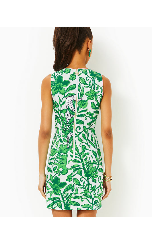 MILA STRETCH SHIFT - FIDDLE LEAF GREEN - ESCAPE PLAN ENGINEERED WOVEN DRESS