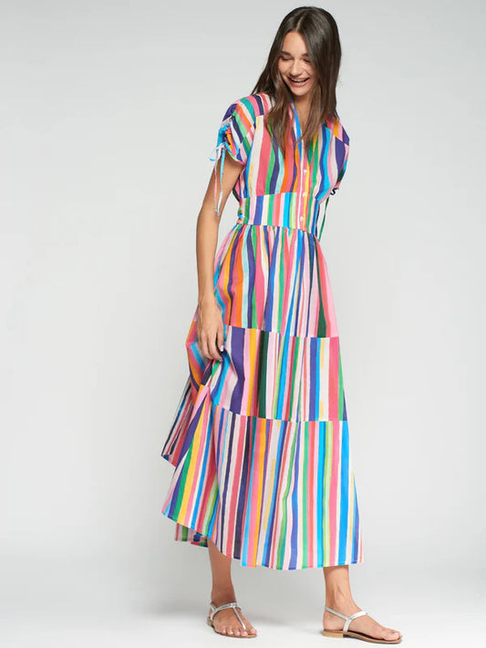 Rayas Dress- Multi-Color Stripes