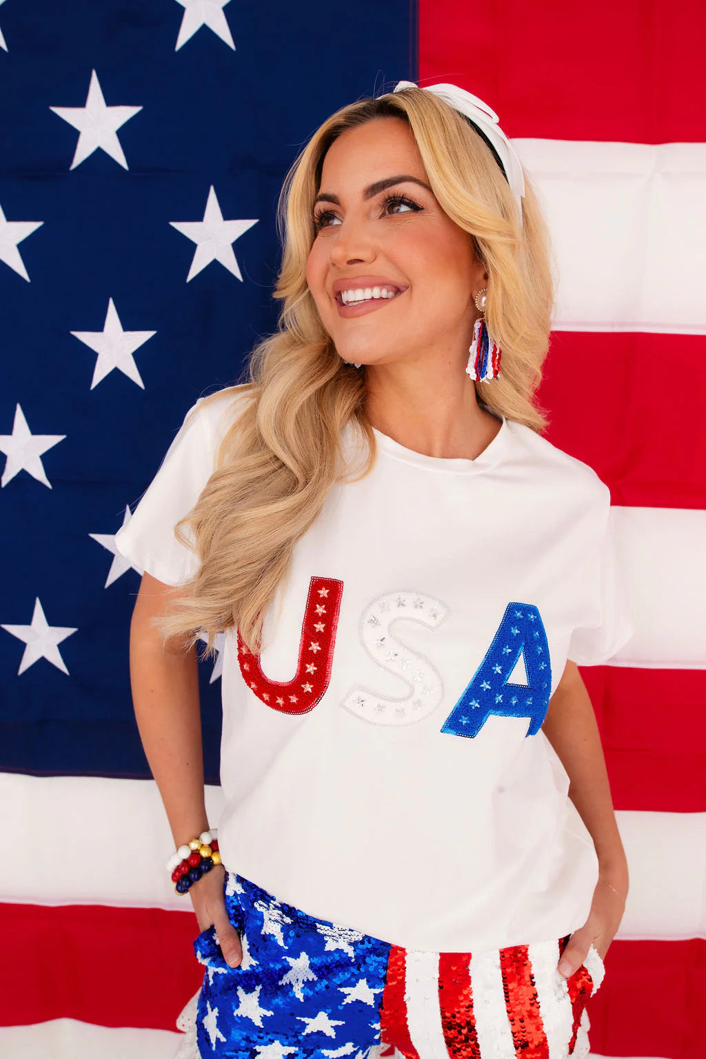 Red White and Bling - USA T-Shirt