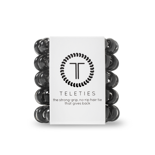 TELETIES - Spiral Hair Coils | Tiny | Jet Black Hair Ties