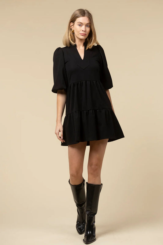 THE TORY POINTE DRESS - BLACK