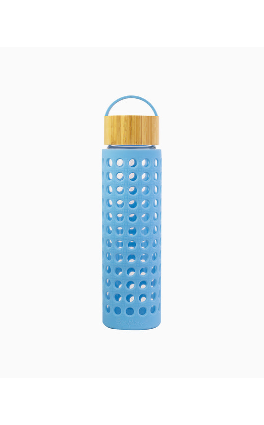 Glass Water Bottle - Caning Blue