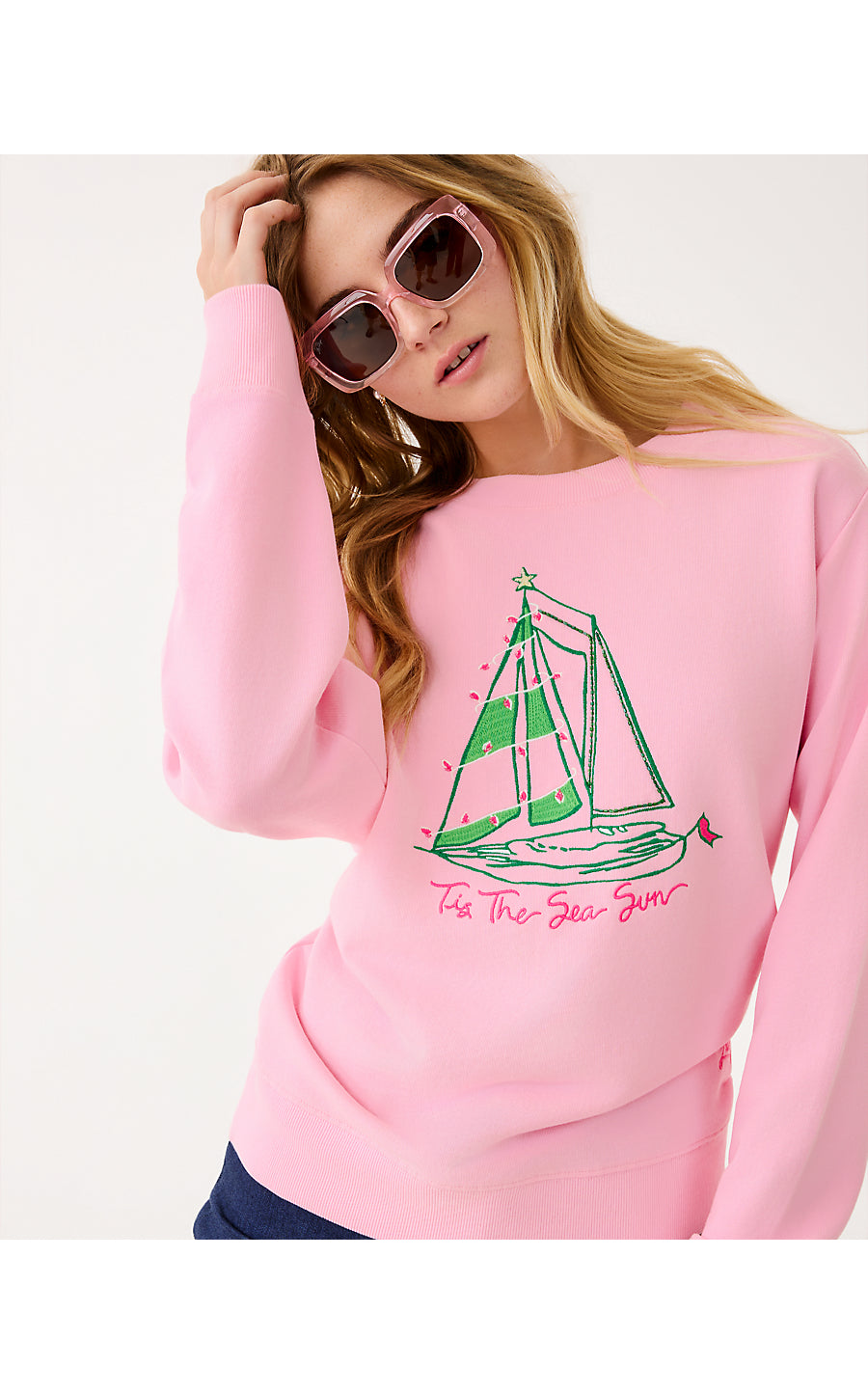 BALLAD LONG SLEEVE SWEATS - MULTI - HOLIDAY PARTY BOAT EMBELLISHMENT