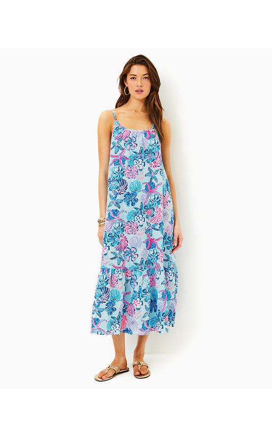 AMERIE MIDI DRESS - MULTI - BAHAMAS BEACHCOMBER