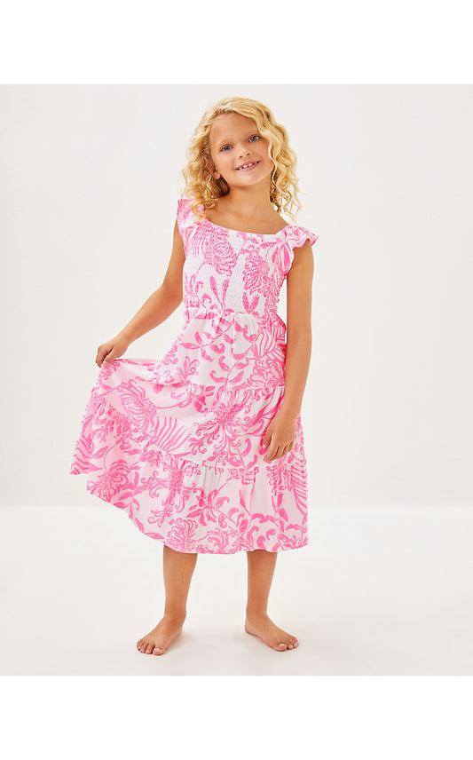 MINI JILLY MIDI DRESS - ROUSSEAU PINK - GLISTEN IN THE SUN