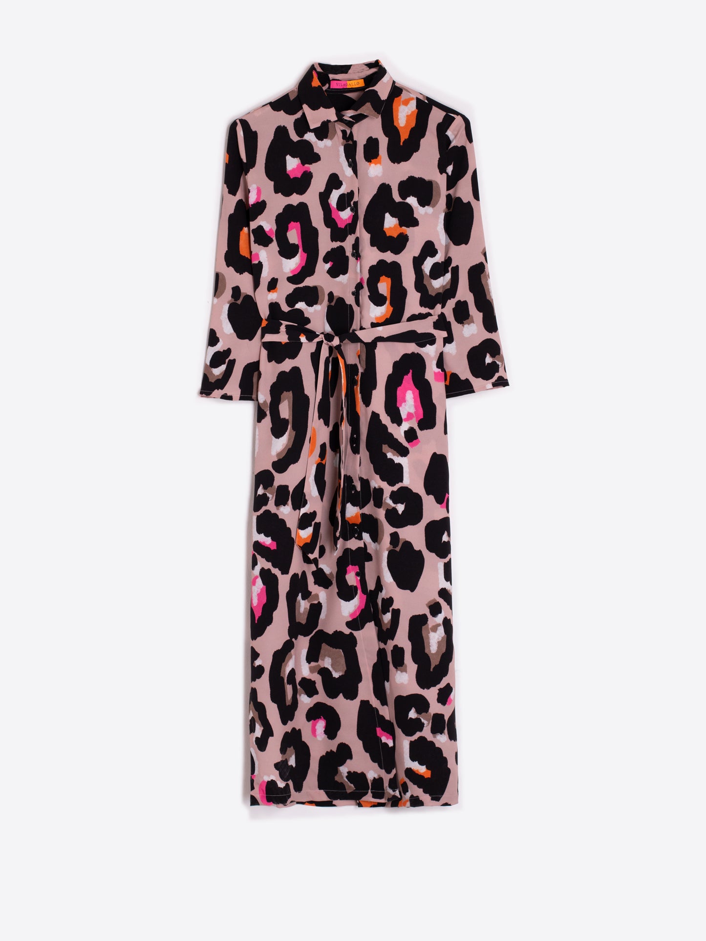 NELA DRESS - BEIGE ANIMAL PRINT