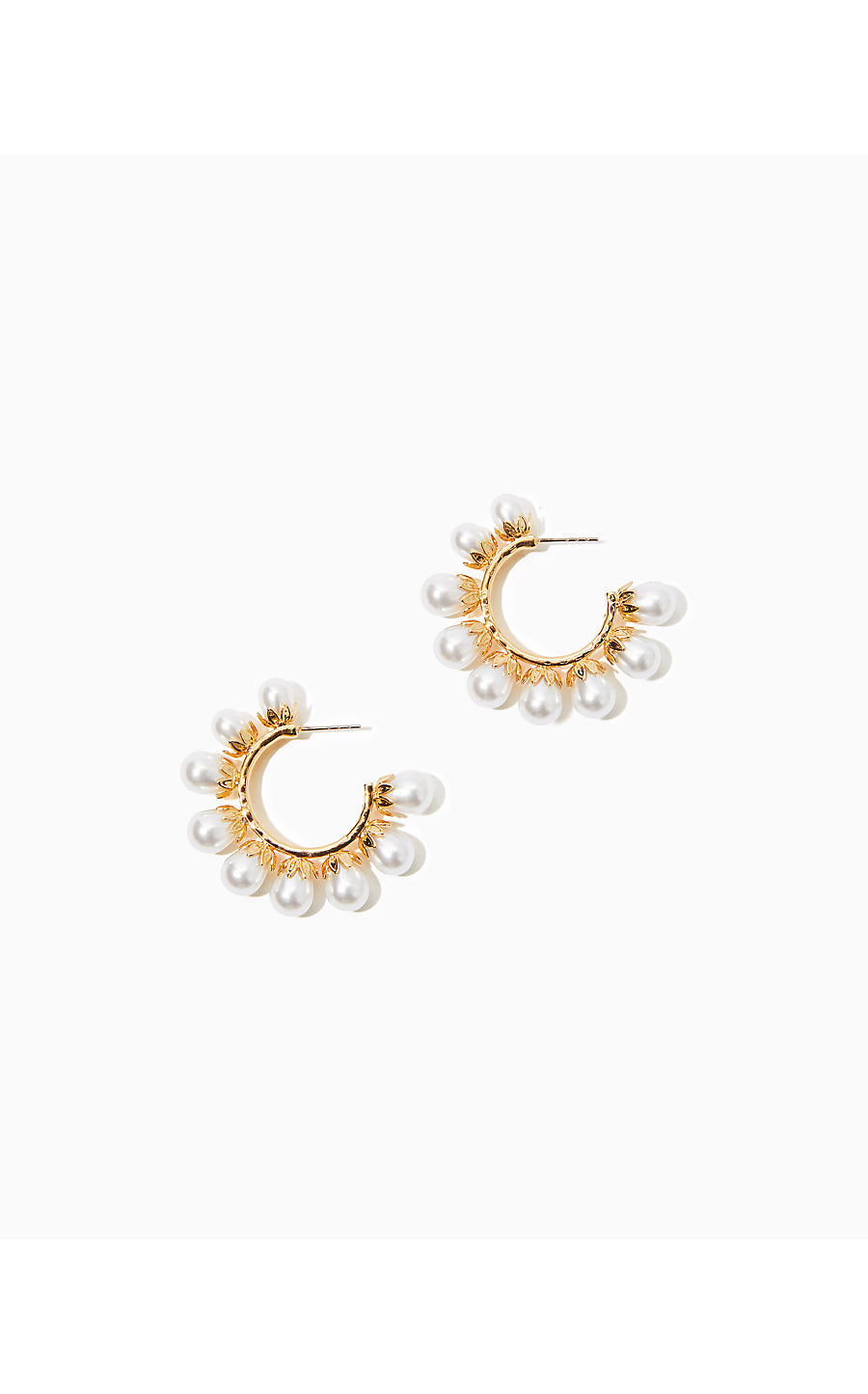 PEARL PERFECT HOOP EARRING - GOLD METALLIC