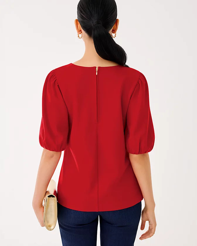 ETHENIA KNIT TOP - CRANBERRY RED