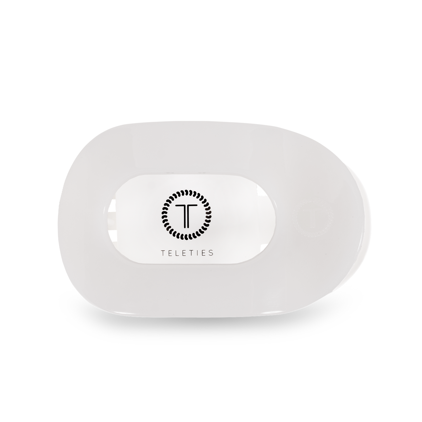TELETIES - Round Flat Hair Clip | Small | Coconut White