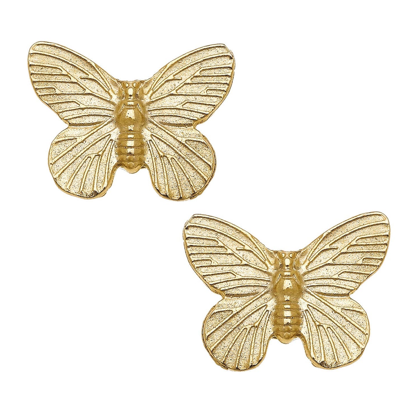 Susan Shaw - Gold Butterfly Stud Earrings
