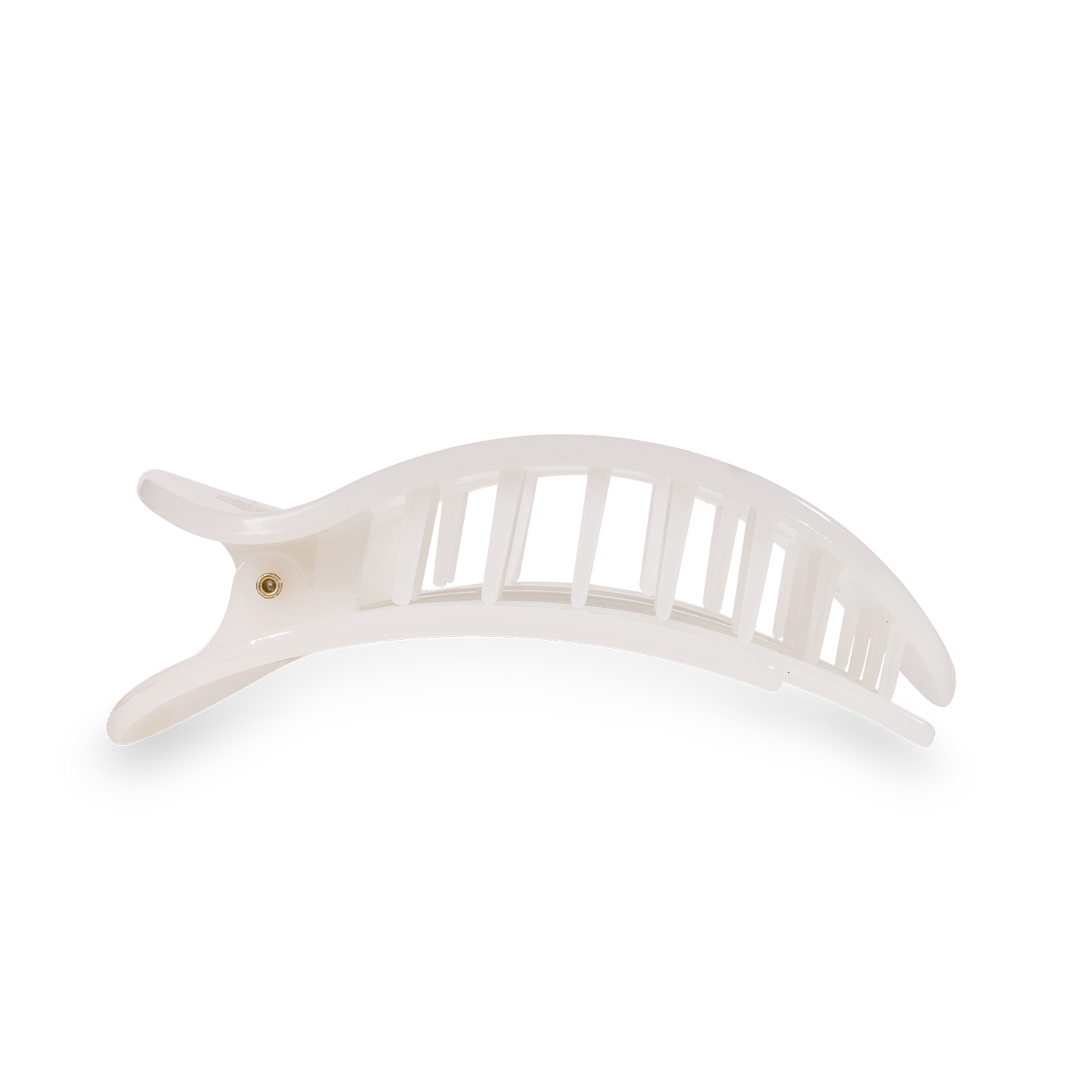 TELETIES - Round Flat Hair Clip | Small | Coconut White