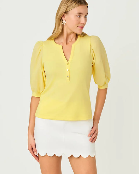 Ronson Knit Top - Finch Yellow