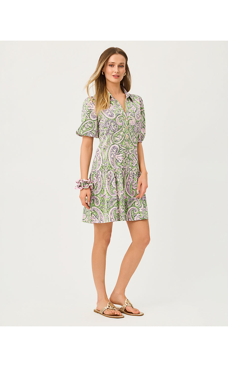 BINGLEY DRESS-LIME CHIFFON-ESTORIL