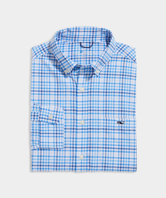 On-The-Go Lightweight Check Shirt - Captains Blue
