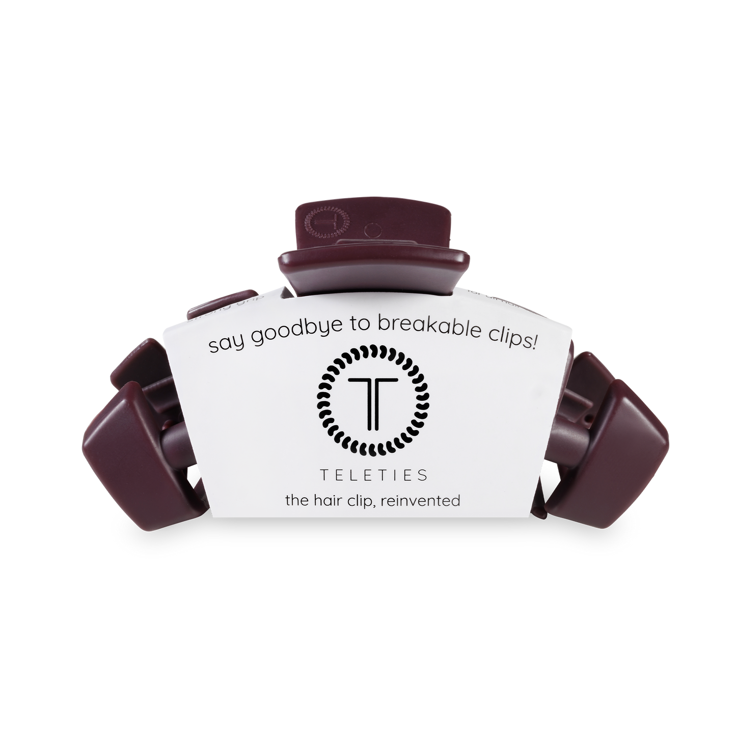 TELETIES - Classic Hair Clip | Medium | Burgundy Bliss