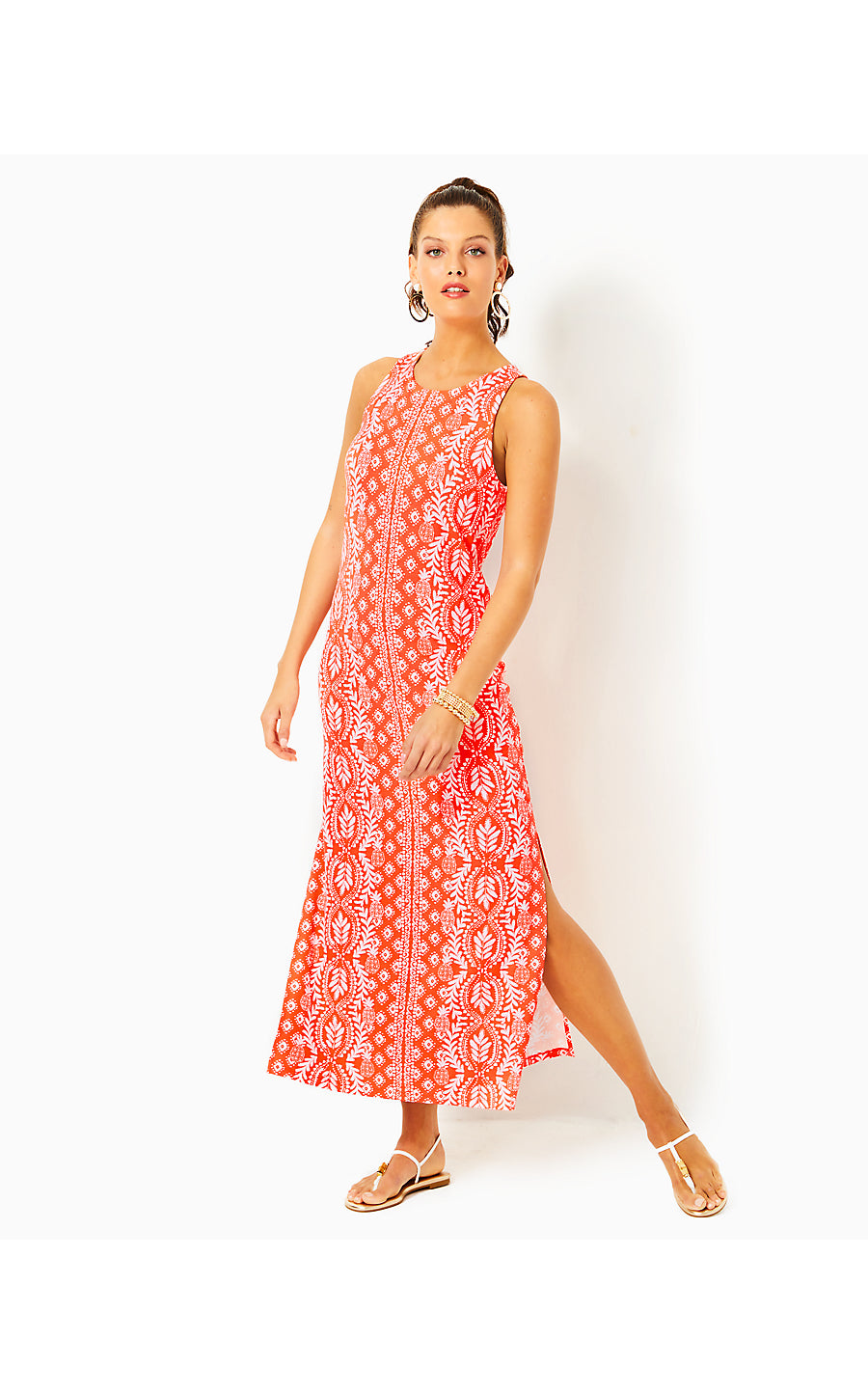 ULLA MAXI DRESS - FLAMINGO FEATHER - HARBOUR VIEW