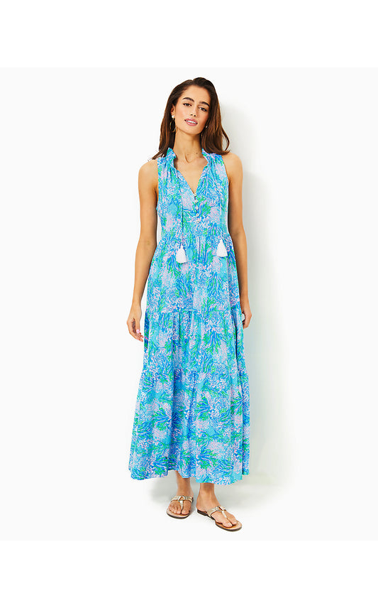 MALONE MAXI DRESS - STRONG CURRENT SEA