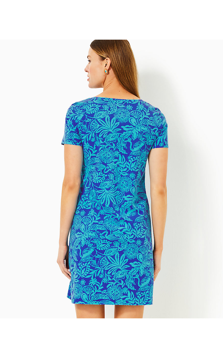 CODY SHORT SLEEVE DRESS - MARTINIQUE BLUE - JUNGLE OASIS