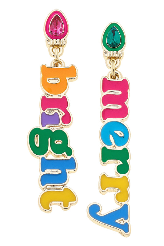 Canvas Style - Merry & Bright Enamel Earrings in Multi
