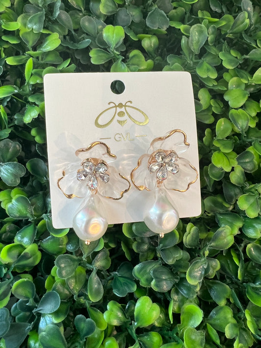 FANCY PANSEY DROP EARRING