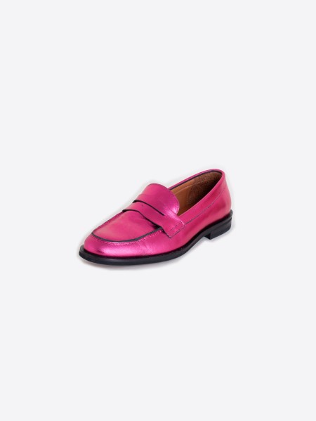 SHOE MOCASIN PIEL ANTIFAZ METALLIC PINK
