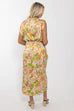 Abstract Floral Satin Maxi Dress - Sherbert