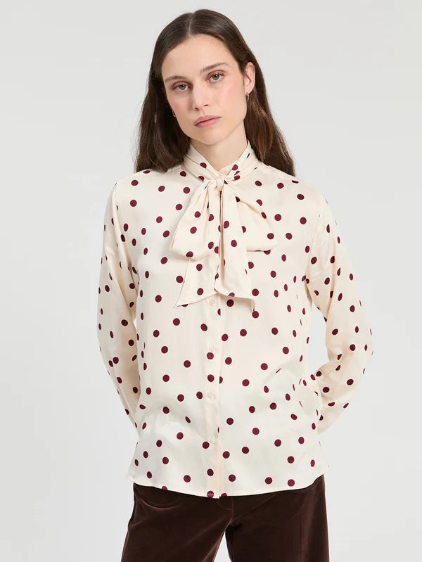 Polka Dot Shirt - Cream and Red