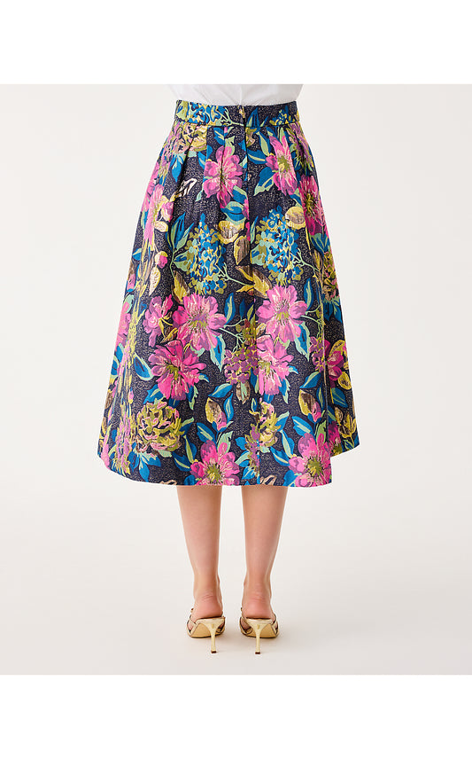 ELYCE MIDI SKIRT - MULTI - CANOPY BLOOMS FLORAL JACQUARD
