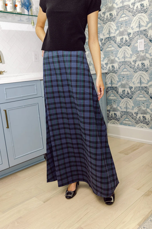 MIDI SKIRT - BLACKWATCH PLAID