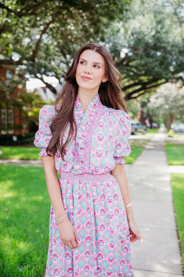 PARIS FLORAL TIER MAXI DRESS