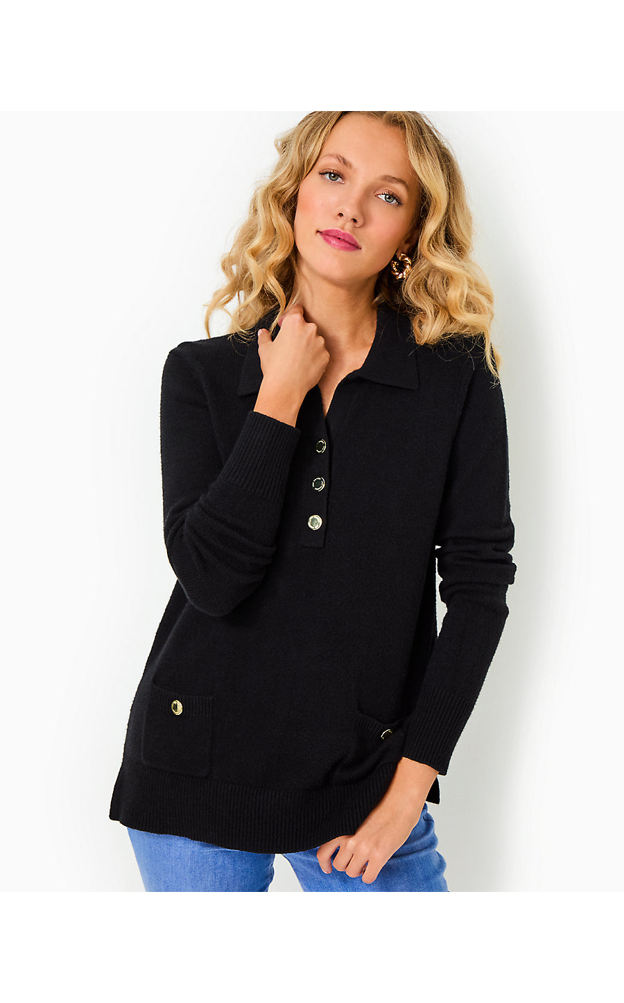 JETTE TUNIC SWEATER - BLACK