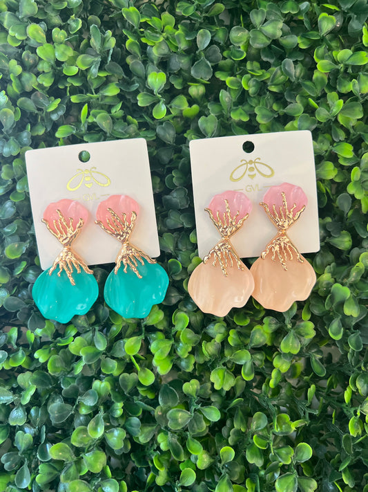 PETAL + GOLD EARRINGS